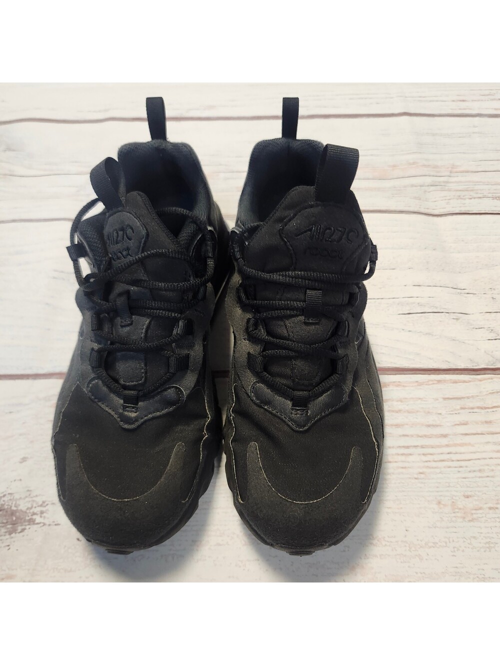 Nike Air Max 270 Black Athletic Sneakers Size 5.5Y - Picture 10 of 12